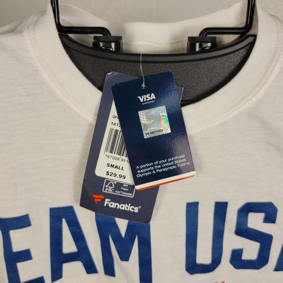 Fanatics White Short Sleeve Team USA Tee Size S - Picture 4 of 5